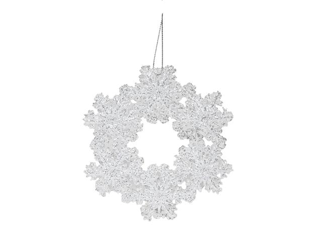 SILVER GLITTER ORNAMENT (WREATH)