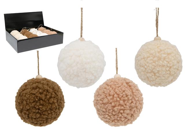 FLUFFY BALL ORNAMENT (ASSTD) (12/DISP)