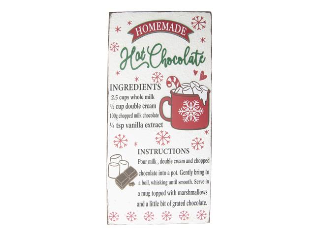 MDF WALL SIGN (HOMEMADE HOT CHOCOLATE RECIPE)