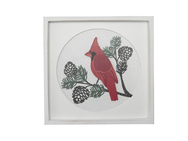 MDF SQUARE FRAMED WALL ART (CARDINAL)