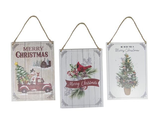 MDF WALL HANGER (MERRY CHRISTMAS) (ASSTD)