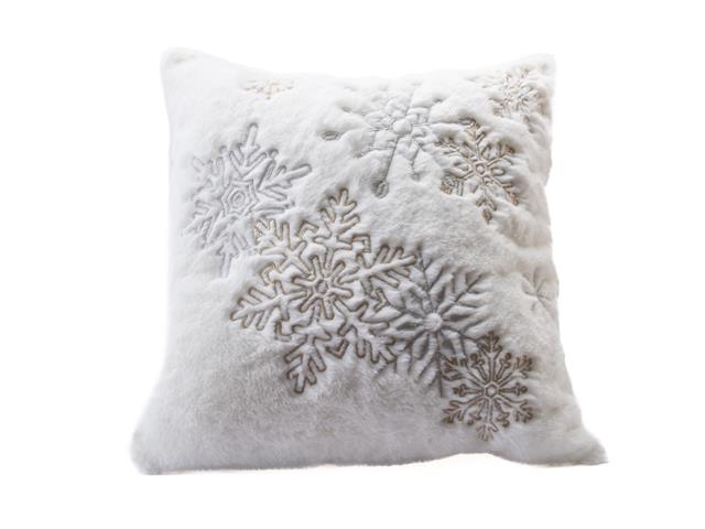 POLYESTER EMBROIDERED CUSHION (SNOWFLAKES)
