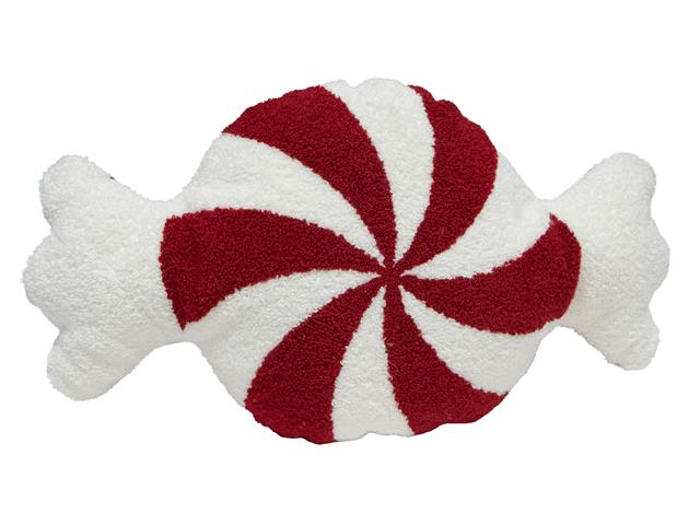 COTTON EMBROIDERED CUSHION (PEPPERMINT CANDY)