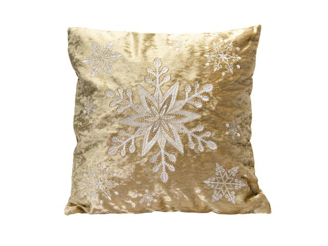 POLYESTER EMBROIDERED CUSHION (SNOWFLAKES)