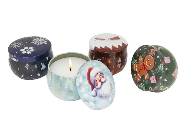 4.3oz SCENTED CANDLE IN LID JAR (ASSTD) (24/DISPLAY)