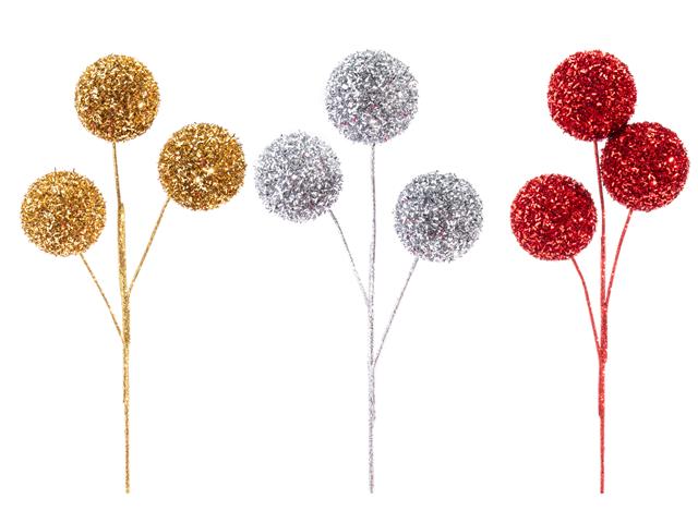 GLITTER 3 HEAD BALL PICK (ASSTD)