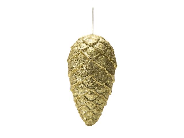 GLITTER PINECONE ORNAMENT (GOLD)