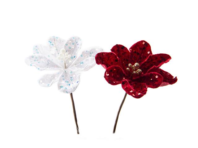SEQUIN VELVET FLORAL PICK (ASSTD)