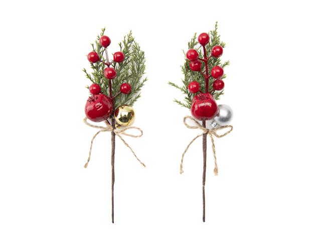 BERRIES AND ORNAMENT PICK  (ASSTD)