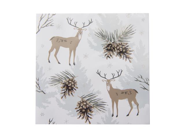 20 PK LUNCHEON 3 PLY NAPKIN (REINDEER & PINECONE)