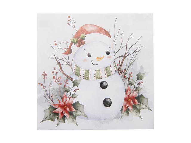 20 PK LUNCHEON 3 PLY NAPKIN (SNOWMAN POINSETTIA)