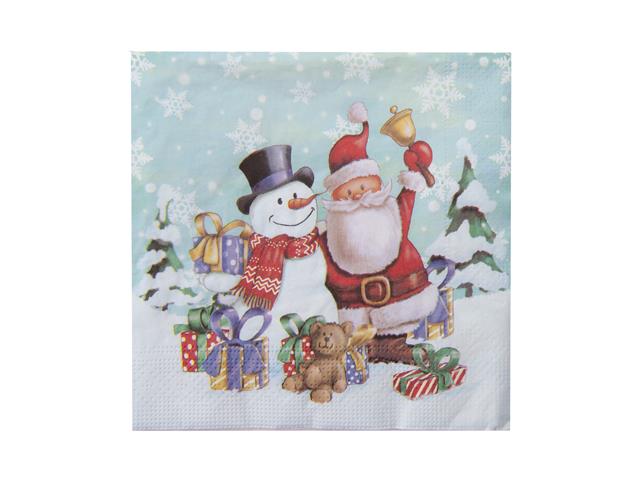 20 PK LUNCHEON 3 PLY NAPKIN (SNOWMAN SANTA)