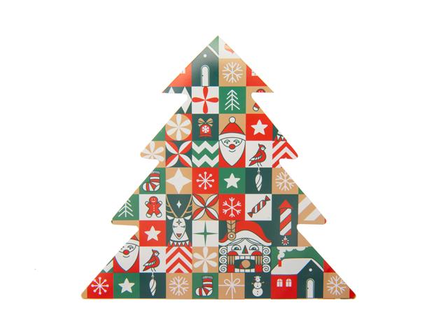 12 PK 3 PLY SHAPED NAPKIN (CHECKERED TREE)