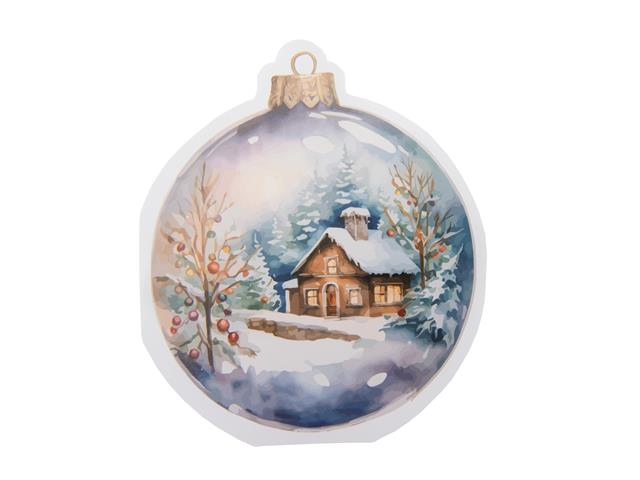 12 PK 3 PLY SHAPED NAPKIN (ORNAMENT GLOBE WINTER HOUSE)