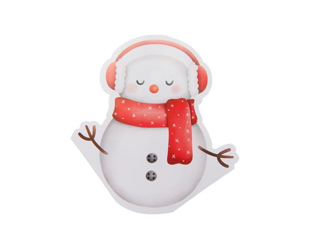 12 PK 3 PLY SHAPED NAPKIN (SNOWMAN WITH EARMUFFS)