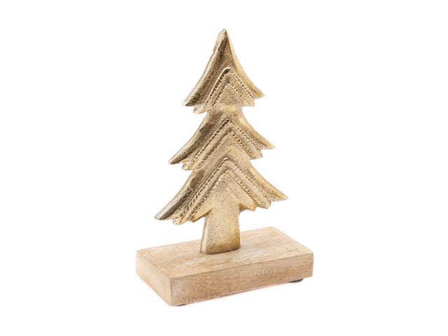 METAL TREE DÉCOR ON WOODEN BASE