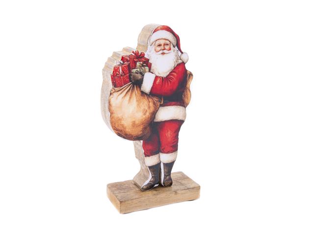 ENAMEL-COATED MANGO WOOD SANTA