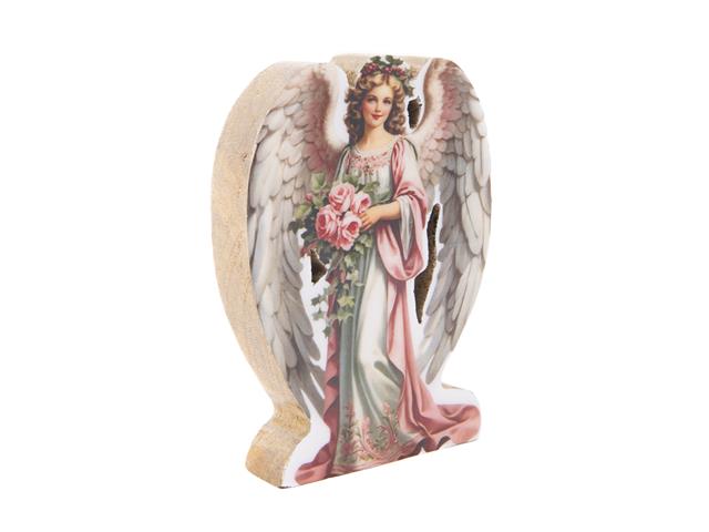 ENAMEL-COATED MANGO WOOD ANGEL