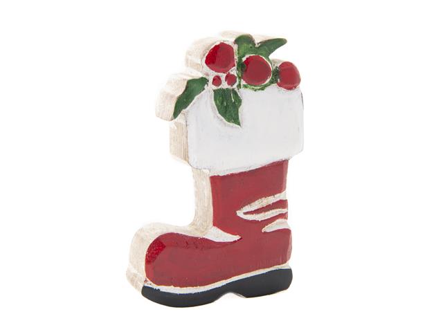 MANGO WOOD DECOR (RED STOCKING)