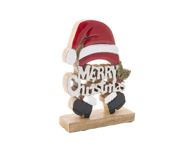 MANGO WOOD SANTA - MERRY CHRISTMAS