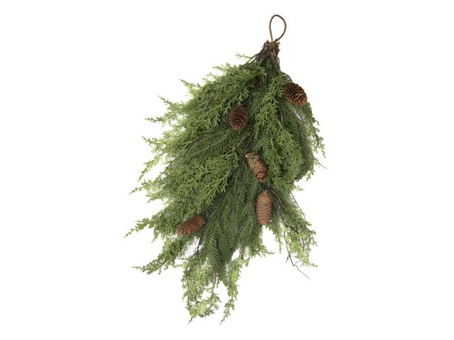 REAL TOUCH CYPRESS LEAF & PINECONE TEARDROP