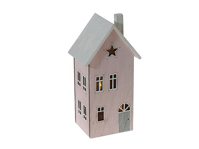 LED WOODEN PINK HOUSE DÉCOR