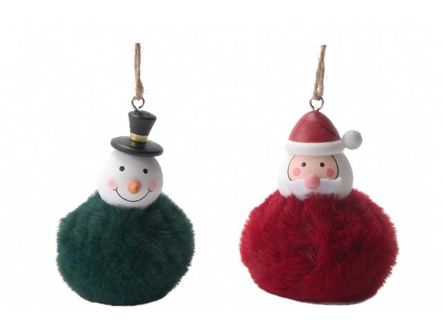 POM POM HANGING ORNAMENT (ASSTD) (SANTA/SNOWMAN/REINDEER)
