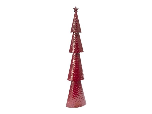 4 TIERED RED METAL CHRISTMAS TREE
