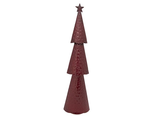 3 TIERED RED METAL CHRISTMAS TREE