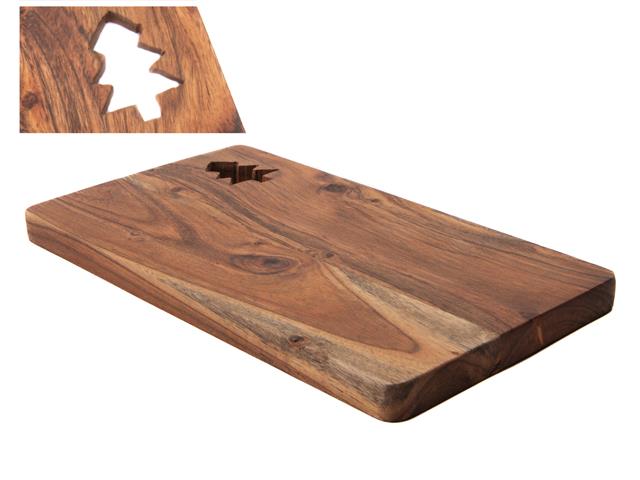 ACACIA RECT. WOODEN SERVING BOARD WITH CUTOUT (TREE)