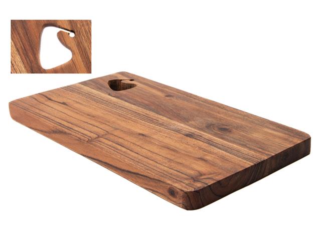 ACACIA RECT. WOODEN SERVING BOARD WITH CUTOUT (SANTA HAT)