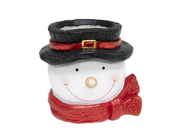 MAGNESIA SNOWMAN WITH TOP HAT PLANTER