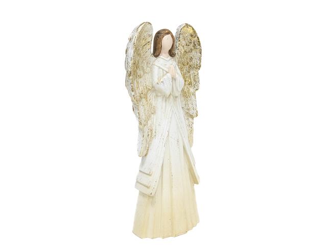 POLYRESIN PRAYING ANGEL WITH OMBRE GOLD