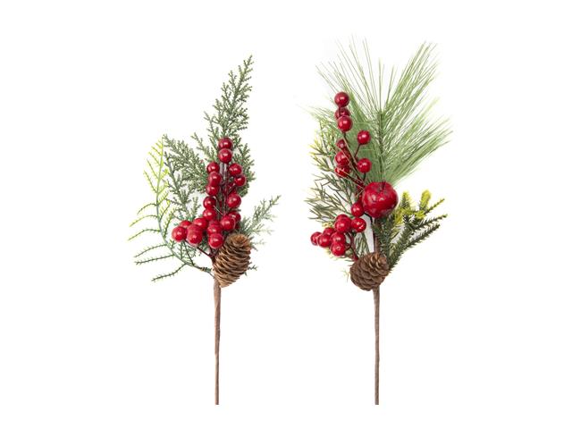 RED BERRIES AND PINECONE PICK (ASSTD)