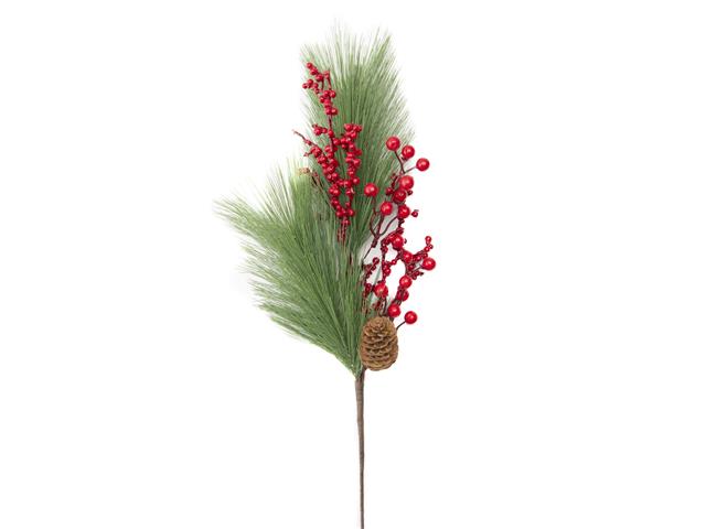 RED BERRIES AND PINE NEEDLE SPRAY