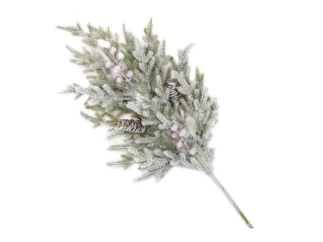 FLOCKED PINECONE AND CEDAR SPRAY