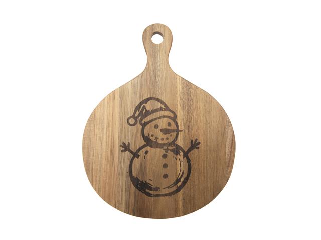 ACACIA PADDLE SERVING TRAY (SNOWMAN)