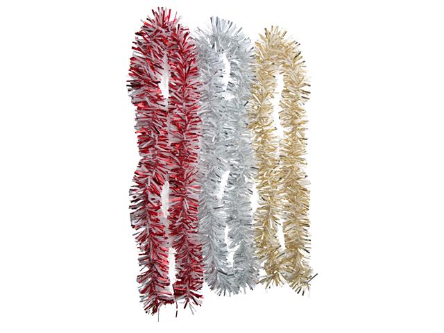 2M WHITE AND METALLIC TINSEL GARLAND (ASSTD)