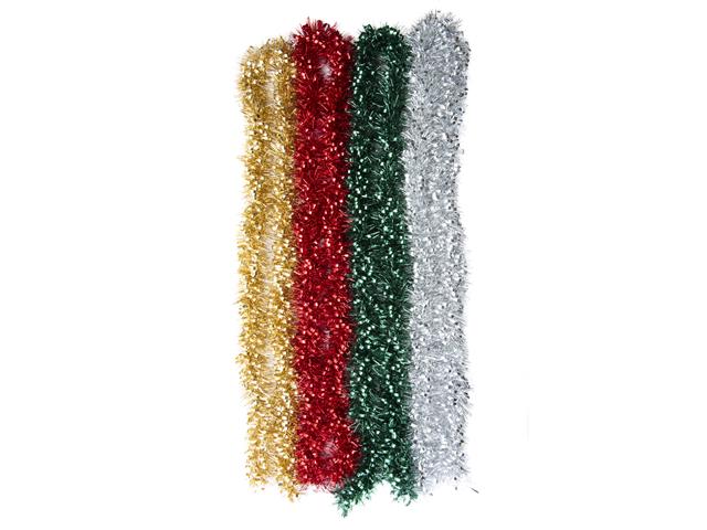 2M MIXED CUT METALLIC TINSEL GARLAND (ASSTD)