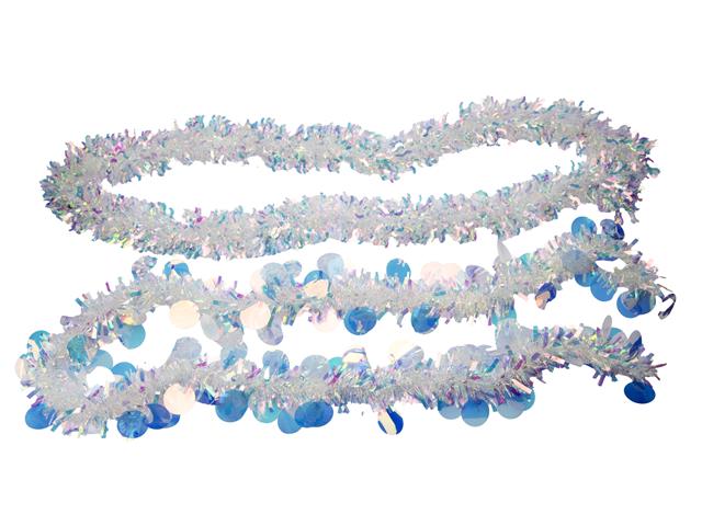 2M IRIDESCENT TINSEL GARLAND (ASSTD)