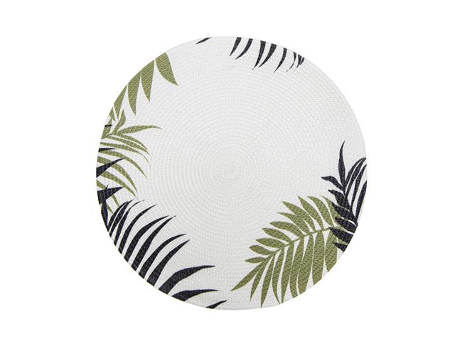 WOVEN ROUND PLACEMAT (PALM LEAVES - BROWN & GREEN)