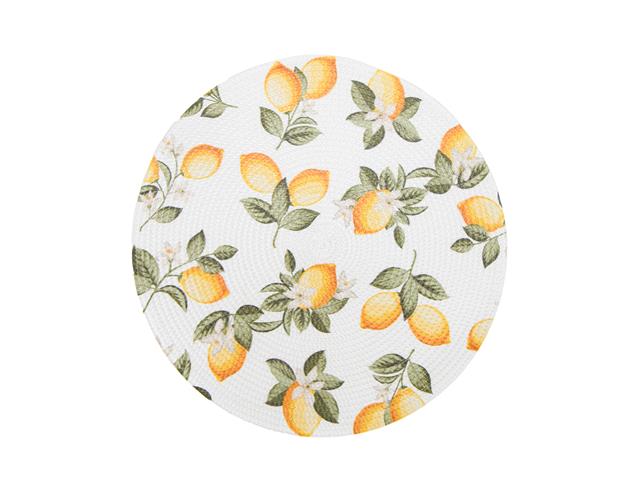WOVEN ROUND PLACEMAT (LEMONS)