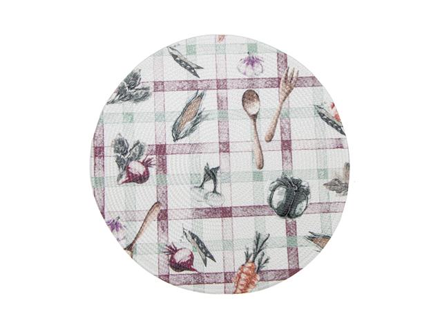 ROUND PLACEMAT (PLAID - VEGGIES)