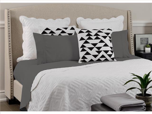 4PC ALLURE 90GSM MICROFIBER SHEET SET - FULL (DARK GRAY)