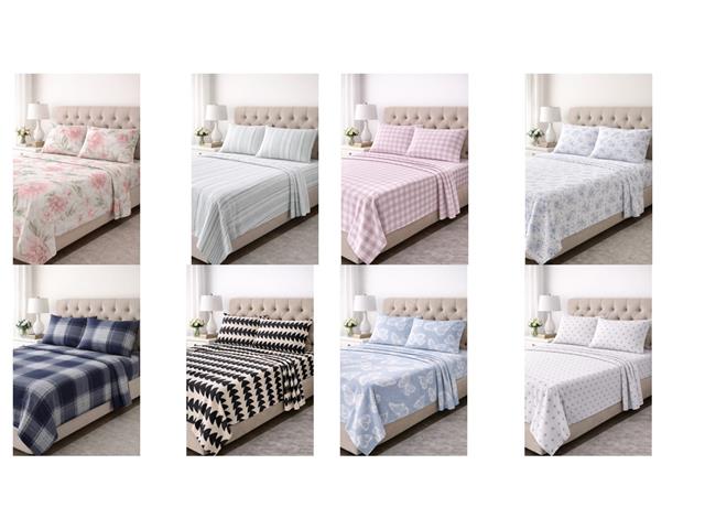 4PC MICROFIBER SHEET SET - QUEEN (ASSTD DESIGNS)
