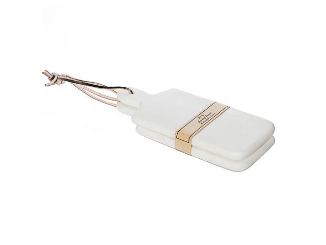 2PC MARBLE CHEESE BOARD (WHITE) (11X5")