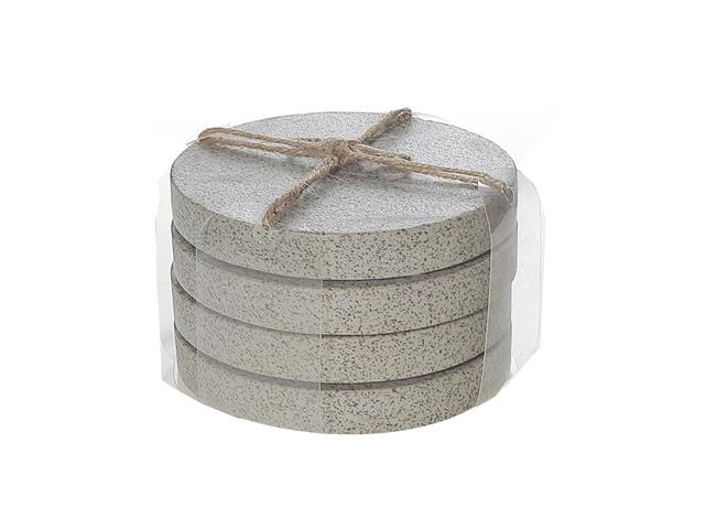 4PC TERRAZZO STONE ROUND COASTER  (4X4")