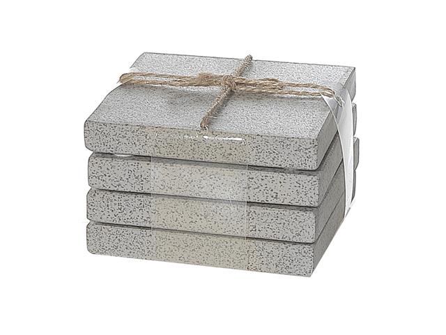 4PC TERRAZZO STONE SQUARE COASTER  (4X4")
