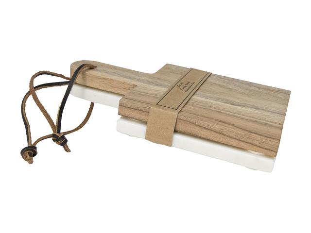 ACACIA WOOD AND MARBLE CHEESE BOARD (SET OF 2)