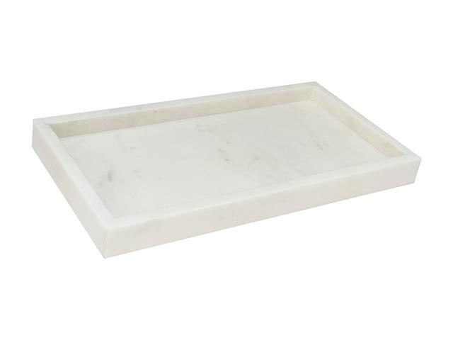 ARIA WHITE MARBLE RECT. BATH TRAY